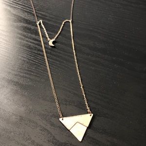 Moon and triangle necklace